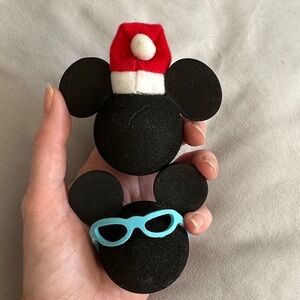 2 Mickey antenna balls. Santa Mickey/Mickey w/Blue Glasses California Adventure